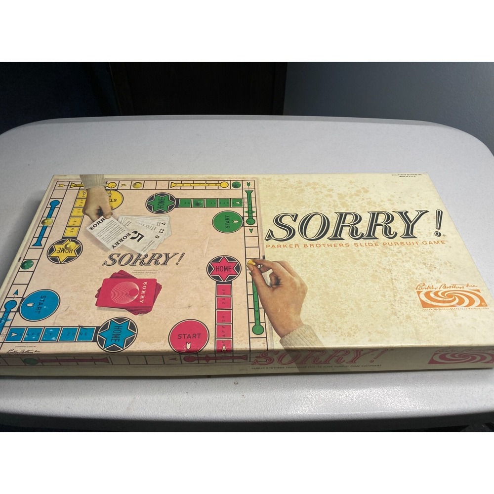 Parker Brothers SORRY Board Game Vintage 1964 with More Recent Board & Cards